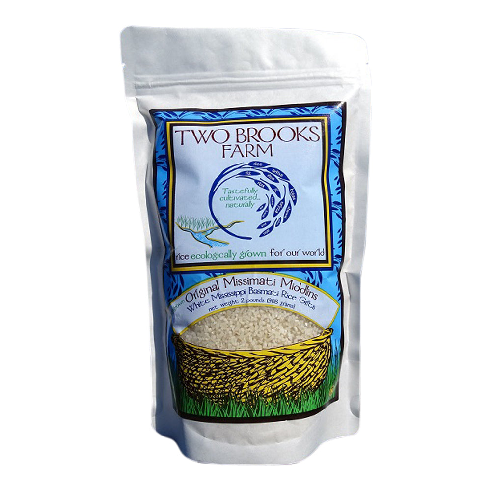 Original Missimati Middlins White Mississippi Basmati Rice Grits TWO